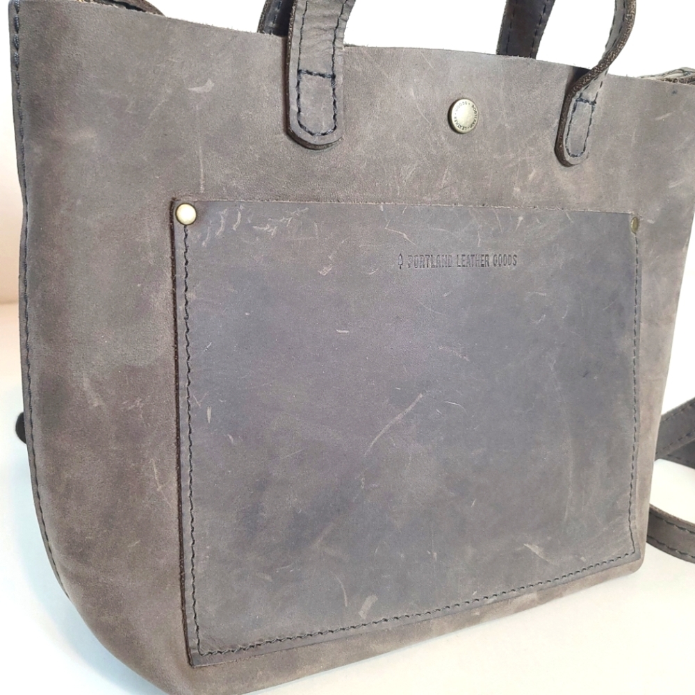 Portland Leather Goods Mini Crossbody Tote in Groupie Grey - Picture 3 of 12